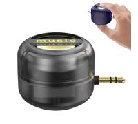 Amplificateur de haut-parleur portable 5X, mini téléphones portables portables avec 3,5 mm et type C, son Plug & Play pour musique/appels pour smartphone et tablette (noir, 3,5 mm)