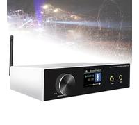 Amplificateur de karaoké, amplificateur stéréo Bluetooth 5.0, 50 W x 2 puissances avec écran LCD, boutons de contrôle du volume, télécommande pour haut-parleurs home cinéma