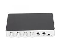 Amplificateur de Mixage Karaoké, Mélangeur HDMI 4K 1080P Amplificateur de Microphone de Mixage Karaoké Son Réglable, avec Micro de Son HDMI AV 3.5, pour Android TV Box, Lecteurs DVD(EU)