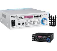 Amplificateur de puissance Bluetooth, puissance nominale de 1200W, égaliseur-mélangeur 5 bandes, double entrée microphone