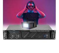 Amplificateur de puissance IBIZA SOUND AMP800-MKII professionnel de 2x600W sorties Speakon - Mini Strobe en Cadeau
