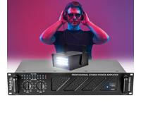 Amplificateur de puissance IBIZA SOUND AMP800-MKII professionnel de 2x600W sorties Speakon - Mini Strobe en Cadeau