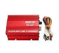 Amplificateur de Puissance stéréo Compact pour Voiture - d'aluminium anodisé 2.0-12 V - Amplificateur Audio de Voiture à 4 canaux - Amplificateur de Son stéréo pour amplificateur de