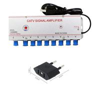 Amplificateur de répartiteur de câble TV CATV,amplificateur de signal d'antenne TV numérique,équipement domestique,prise US,AC 220V,4 voies,20dB,45Mhz à 860MHz - Type 1 in 8 out with EU #A