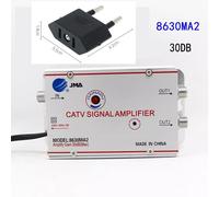 Amplificateur de répartiteur de télévision par câble CATV,amplificateur de signal d'antenne TV numérique,équipement domestique,prise américaine,AC 220V,4 voies,30dB,45Mhz à - Type 1 in 2 out EU