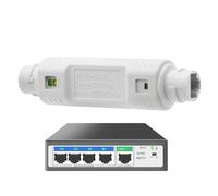 Amplificateur de répéteurs PoE - Rallonge étanche, Répéteur d'extension Ethernet 48 V, répétition de transmission de données étanche IP66, fournitures de réseau d'amplificateur