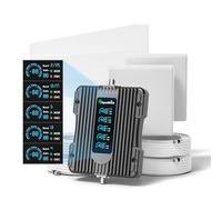 Amplificateur de signal cellulaire pour la maison et la salle avec affichage LCD intelligent, 2 antennes de panneau intérieur de couverture de signal de téléphone portable jusqu'à 8000 m². ft