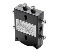 Amplificateur de Signal d'antenne TV bidirectionnel avec 2 entrées et 4 Sorties - Booster et répartiteur de Distribution à Faible Bruit pour Une Utilisation en intérieur avec