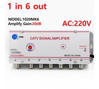 Amplificateur de signal de télévision numérique DTMB,câble à onde débar,amplificateur 1020MK8,1 entrée,8 sorties,1 entrée,6 sorties,gain 20DB,prise UE,220V - Type 1in 6 out