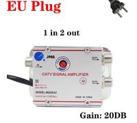 Amplificateur de signal TV avec câble,pour antenne et connexion,câble TV analogique/numérique/onde au sol/antenne extérieure - Type 1 in 2 out EU Plug