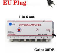 Amplificateur de signal TV avec câble,pour antenne et connexion,câble TV analogique/numérique/onde au sol/antenne extérieure - Type 1 in 6 out EU Plug