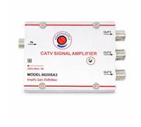 Amplificateur de signal TV CATV 20 dB avec 3 sorties | Améliore le signal d'antenne numérique terrestre, usage domestique et professionnel