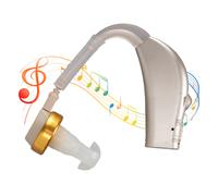 Amplificateur de son portable rechargeable, appareil auditif avec commande vocale, compatible avec les personnes âgées (argent).