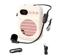Amplificateur de Voix, Amplificateur vocal portable sans fil, mégaphone, mini haut-parleur avec microphone, blanc
