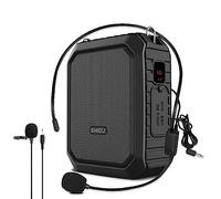 Amplificateur de voix avec micro à revers et micro - 18 W - Étanche - Système PA avec 2 micros, Bluetooth 5.0 - Microphone portable et haut-parleur pour enseignants, personnes âgées, guide