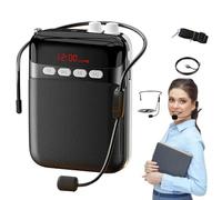 Amplificateur de Voix, Haut-parleur de système de sonorisation rechargeable, haut-parleur de système de sonorisation, rehausseur de voix léger, sangle réglable(Zwart)