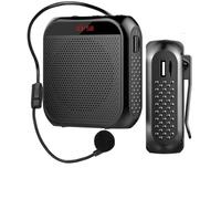 Amplificateur de Voix, Microphone porté haut-parleur, amplificateur vocal, enregistreur, micro, haut-parleur, Mini filaire, noir