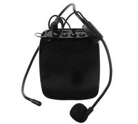 Amplificateur de Voix Multifonction Rechargeable 10w pour Enseignant | Mini-enceinte Portable, Couverture Large et Son sans Distorsion, Casque et Microphone Inclus, ABS Noir