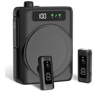 Amplificateur de Voix Portable avec Microphone Cravate sans Fil, Compartiment Microphone Rechargeable intégré, Amplificateur de Voix sans Fil pour Enseignants, Guides, entraîneurs, présentateurs