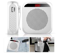 Amplificateur de voix portable - Haut-parleur rechargeable avec casque micro - Batterie 2200 mAh - Mini amplificateur de voix sans fil pour entraîneurs, enseignants, guides de tourisme, réunions, etc.