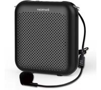 Amplificateur de Voix Portable Rechargeable avec Microphone Filaire et Ceinture, Microphone Personnel et Haut-Parleur pour Enseignants, Guides touristiques, etc. Noir 4000 mAh