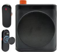 Amplificateur de voix sans fil avec microphone cravate sans fil, haut-parleur portable mégaphone avec double clip cravate microphone Bluetooth pour enseignant, diffusion en continu, cours, discours