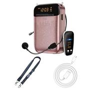 Amplificateur de voix sans fil et filaire pour enseignants, microphone 5.0, autonomie de la batterie de 12 heures, couverture de 1000 m², design portable en noir et or