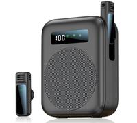 Amplificateur de Voix sans Fil, Portable amplificateur de Voix, Mini amplificateur Vocal avec 2 Microphones à Revers pour Enseignants, Salle de Classe, réunions, Tour, amplificateurs
