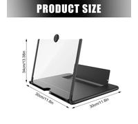 Amplificateur D'écran 3d Amusant 14 Amaran,Loupe Du Matin Mobile Pliante,Amplificateur Vidéo Ultra-Mince,Support Rapide,Agrandissement De La Protection Des Yeux - Type Black