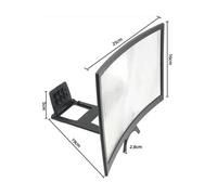 Amplificateur D'écran De Téléphone Portable 3d,Loupe D'écran Universelle,Pliable,Incurvé,Agrandi,Mobile,Smartphone,Film - Type 12 Inches Black-B