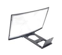 Amplificateur D'écran de Téléphone Portable Courbé 12 Pouces Noir | Acrylique Abs, Support Portable sans Batterie, Ventouse Incluse, Lecture de Bureau, Usage Bureau