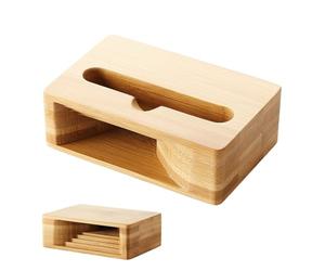 Amplificateur d'enceintes de téléphone en bois - colonne montante du téléphone portable de bureau | Dock de haut-parleur naturel pour les appareils mobiles, améliore la clarté d'appel, la musique et l