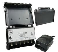 Amplificateur d'extérieur à 5 ports | Amplificateur d'antenne de sortie 5 voies et unité d'alimentation (PSU) | Répartiteur de signal de type F | DC 4G LTE TV numérique Home | Loops