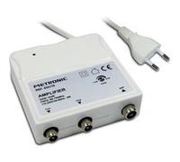 Metronic Amplificateur d'intérieur 332176 – FM/VHF/UHF, Gain réglable 30 dB, Filtre 4G – Blanc