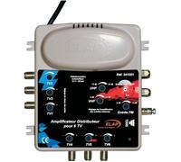 Amplificateur distributeur TV et FM - ELAP - 2 entrées - 6 sorties - Noir - Professionnel