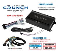 CRUNCH CRE400.4DSP-ISO - Amplificateur de voiture 4 canaux classe A/B - 4 x 50 W - et 6 canaux 32 bits DSP intégré - Bluetooth intégré pour le streaming audio et le contrôle de l'application - Plug
