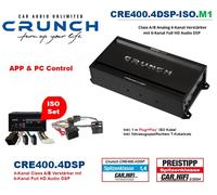 CRUNCH CRE400.4DSP-ISO.M1-4 CH CLASS A/B Amplificateur de voiture - Compatible avec Audi - 4 x 50 W RMS et 6 CH 32 bits DSP - Bluetooth intégré pour Audio Steaming et APP