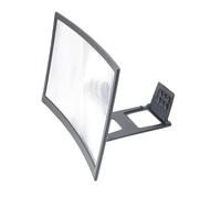 Amplificateur Ecran de Téléphone Incurvé 12 Pouces, Loupe 3D Noire | Lentille Filetée Haute Définition, Angle de Vision Réglable, Acrylique Abs, Grossissement 3 à 4 Fois