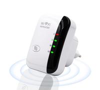 Amplificateur et répéteur Wi-FI 2025 - 300 Mbit/s, 4000 Pieds carrés, Plus de 50 appareils, Longue portée avec Ethernet, Configuration à 1 Bouton, Alexa, Blanc, Prise Britannique