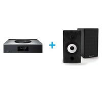 Amplificateur Hi-Fi Technics SA-C600EG-S Argent + une paire d'enceintes bibliothèque Cabasse Antigua MT32/2 Noir ébène