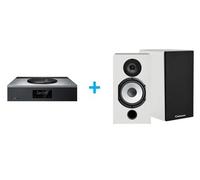 Amplificateur Hi-Fi Technics SA-C600EG-S Argent + une paire d'enceintes bibliothèque Cabasse Antigua MT32/2 Blanc mat