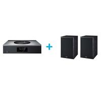 Amplificateur Hi-Fi Technics SA-C600EG-S Argent + une paire d'enceintes bibliothèque Magnat Monitor S30 Noir