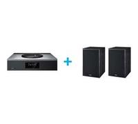 Amplificateur Hi-Fi Technics SA-C600EG-S Argent + une paire d'enceintes bibliothèque Magnat Monitor S30 Noir Argent E