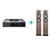 Amplificateur Hi-Fi Technics SA-C600EG-S Argent + une paire d'enceintes colonne Cabasse Java MC40 Chêne blanchie Argent E
