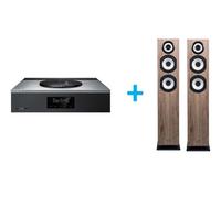 Amplificateur Hi-Fi Technics SA-C600EG-S Argent + une paire d'enceintes colonne Cabasse Java MC40 Chêne blanchie