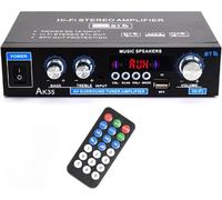 Amplificateur Hi-Fi WOOPKER Mini amplificateur 500 W 2 canaux Bluetooth Hifi stéréo avec radio FM, USB, SD, RCA, MIC In, amplificateur audio pour la maison ou la voiture (AK35)