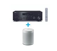 Amplificateur Hi-Fi Yamaha R-N600A Noir + une enceinte Multiroom sans fil Yamaha MusicCast 20 WX-021 Blanc
