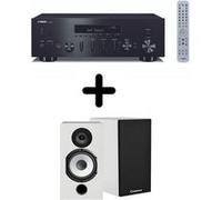 Amplificateur Hi-Fi Yamaha R-N600A Noir + une paire d'enceintes bibliothèque Cabasse Antigua MT32/2 Blanc mat Noir G