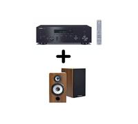Amplificateur Hi-Fi Yamaha R-N600A Noir + une paire d'enceintes bibliothèque Cabasse Antigua MT32/2 Edition spéciale Noyer