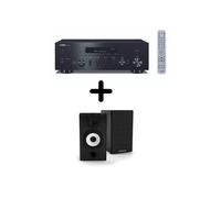 Amplificateur Hi-Fi Yamaha R-N600A Noir + une paire d'enceintes bibliothèque Cabasse Antigua MT32/2 Noir ébène